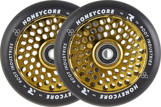 Roues Trottinette Freestyle Pack de 2 ROOT Honeycore Noir 110mm