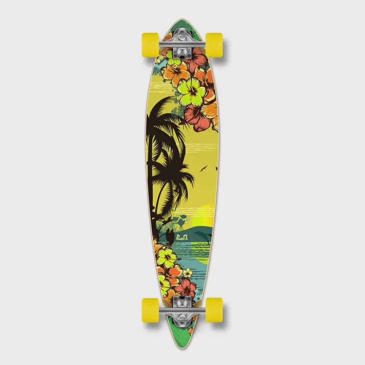Yocaher tropical day Pintail Longboard complet