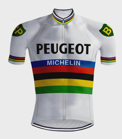Maillot de vélo rétro  REDTED Peugeot Rainbow