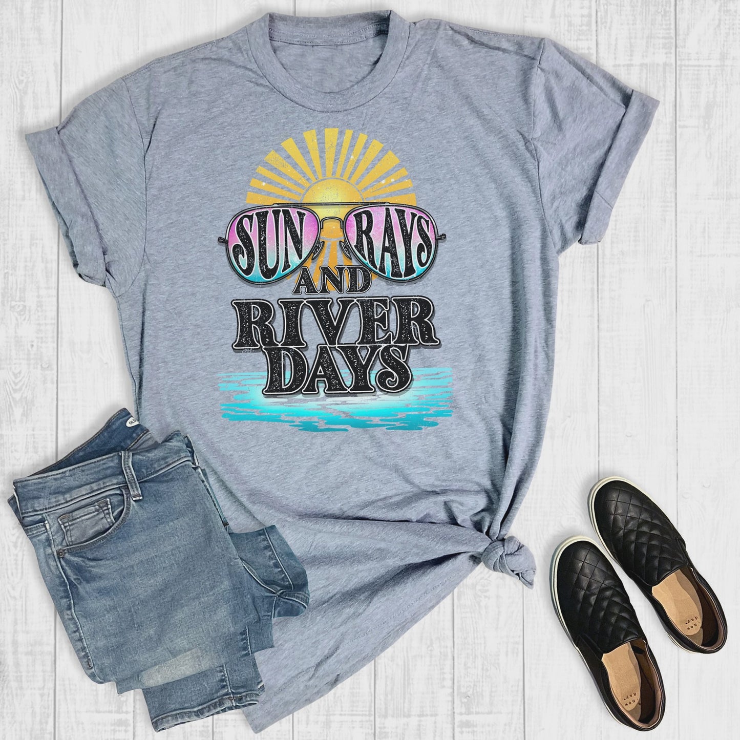 T-Shirt Summer Sun Rays And River Days THE WAY DOWN SOUTH