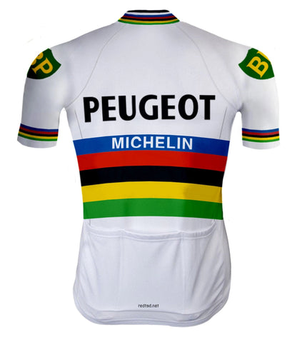 Maillot de vélo rétro  REDTED Peugeot Rainbow