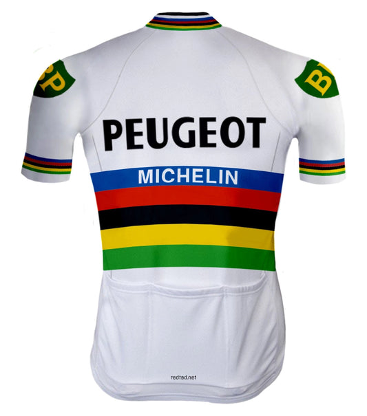 Maillot de vélo rétro  REDTED Peugeot Rainbow