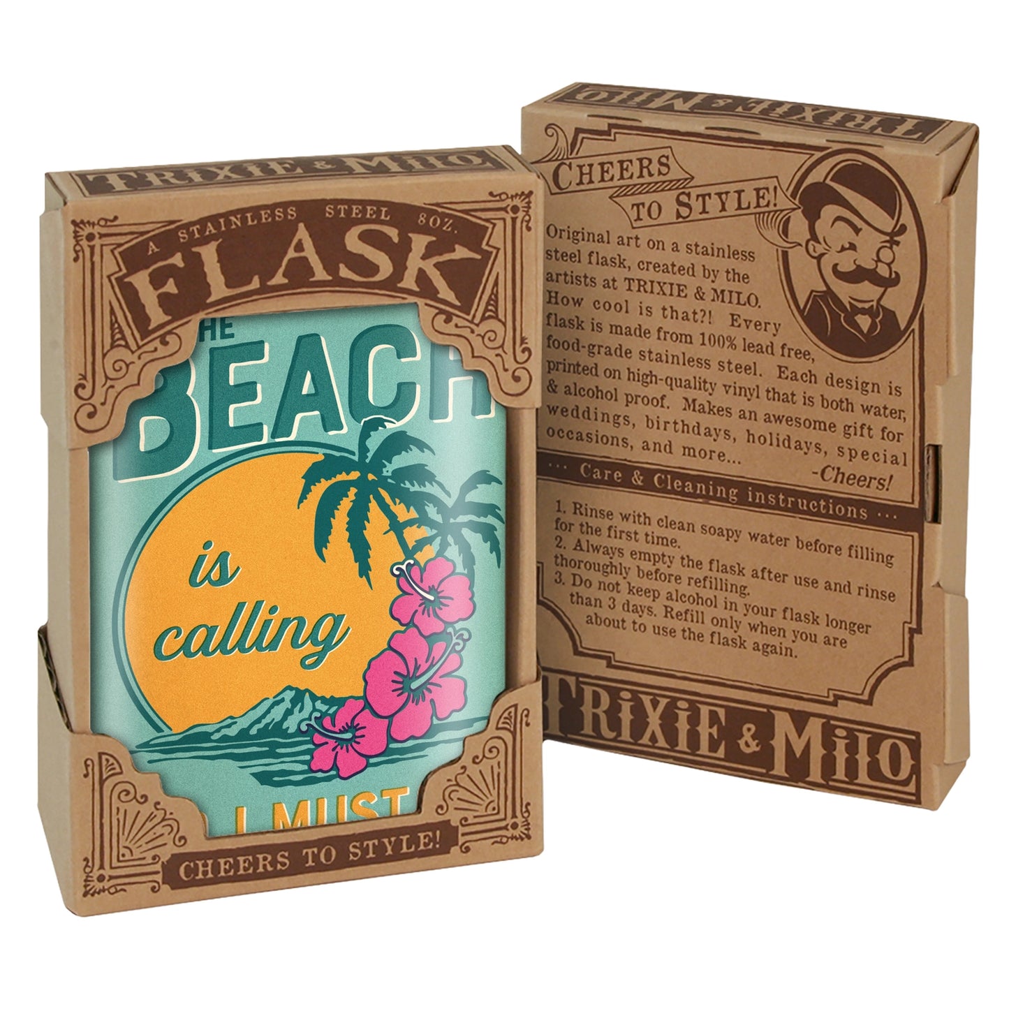 Flask LUCKY JACK The Beach Is Calling And Must Go
