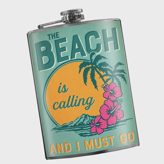 Flask LUCKY JACK The Beach Is Calling And Must Go