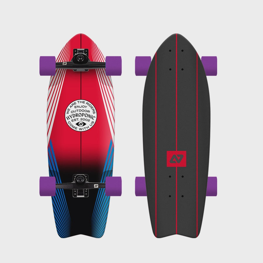 Surfskate HYDROPONIC Fish 28'' Lines Red