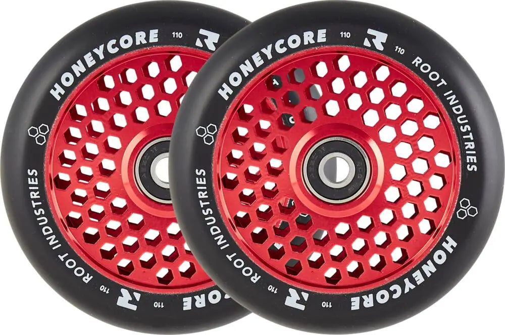 Roues Trottinette Freestyle Pack de 2 ROOT Honeycore Noir 110mm