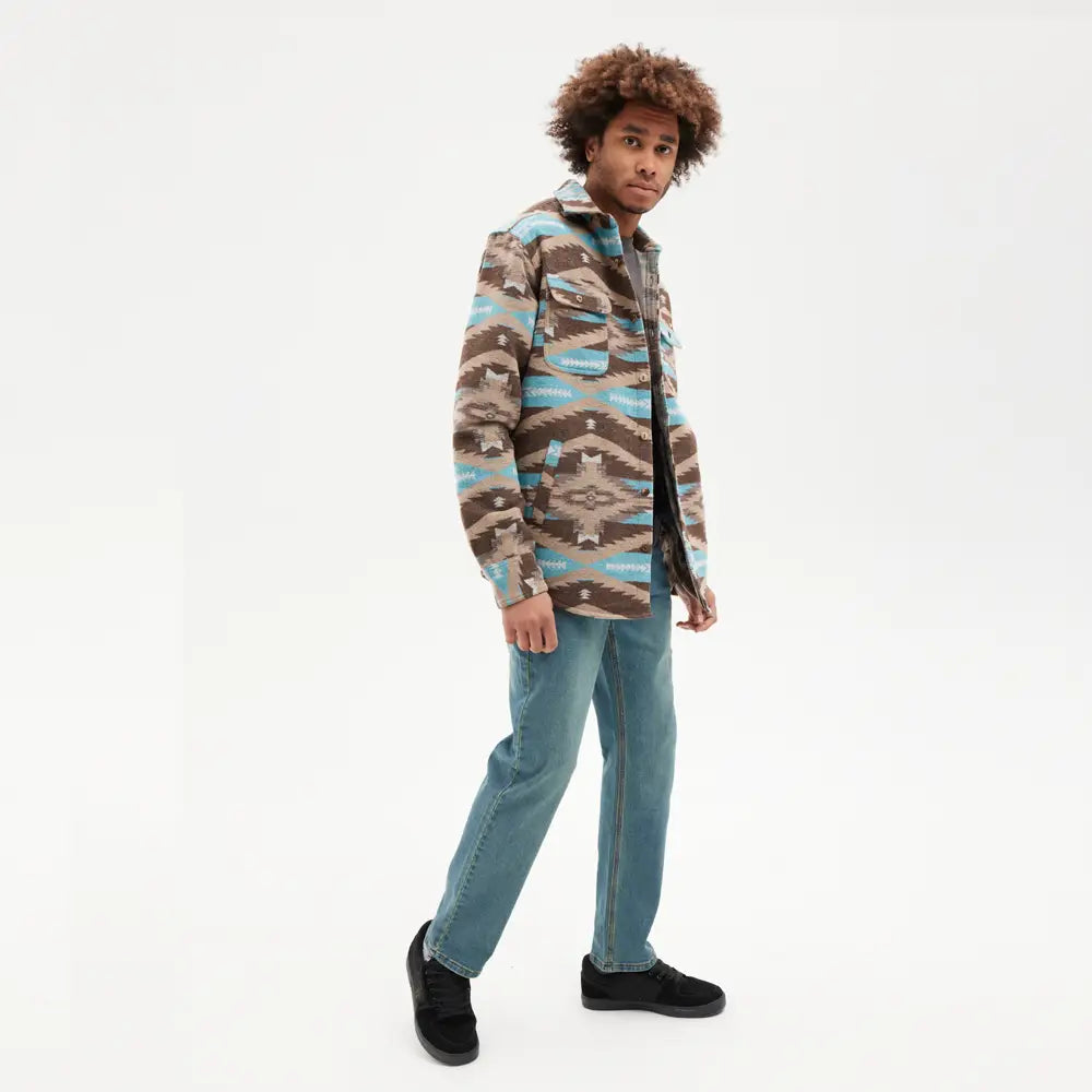 Chemise Épaisse pour Hommes HYDROPONIC Tower, Navajo brun turquoise