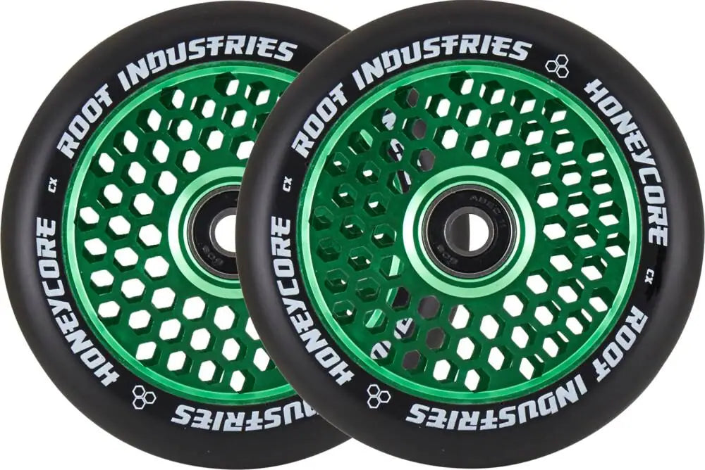 Roues Trottinette Freestyle Pack de 2 ROOT Honeycore Noir 110mm