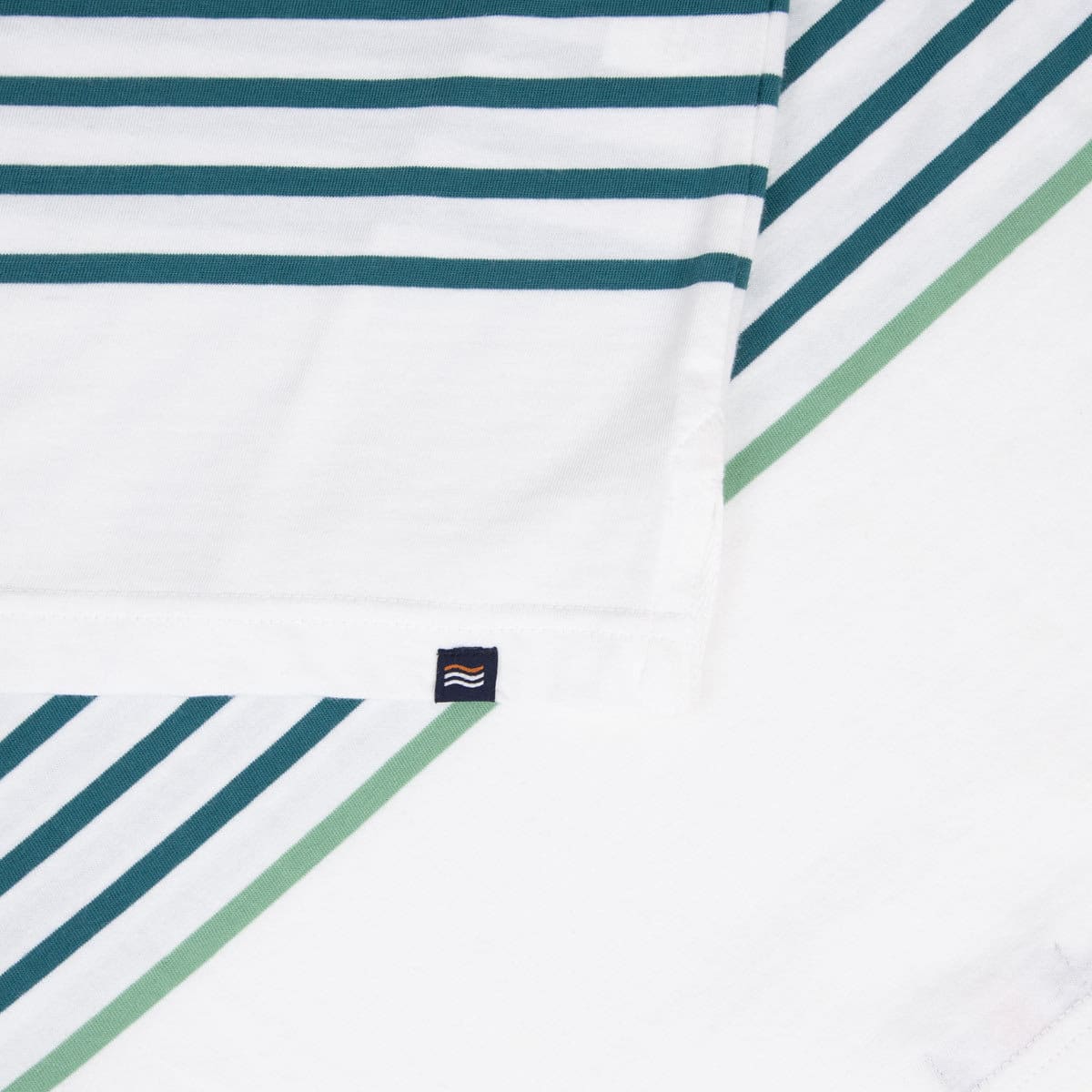 T-shirt marinière Transat, manche courte, Blanc / Menthe / Libellule