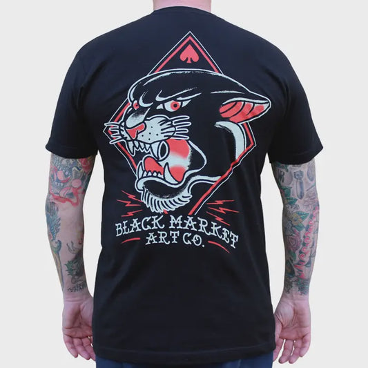 T-Shirt pour Hommes BLACK MARKET Panther, Black
