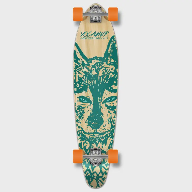 Yocaher Kicktail Spirit Loup Animal LongBoard complet